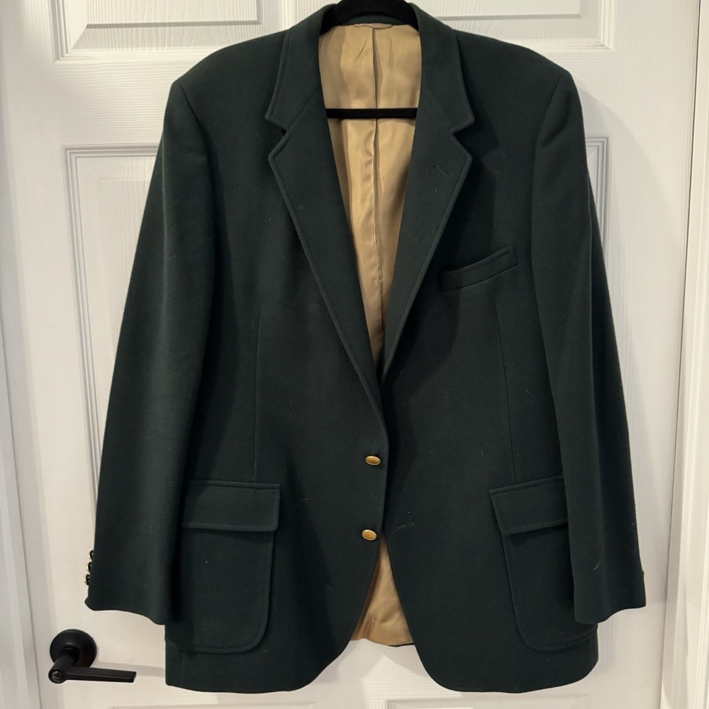 Vintage Donald Brooks Blazer Mens 42 L Dark Green Wool Jacket 60s‎ Ivy League